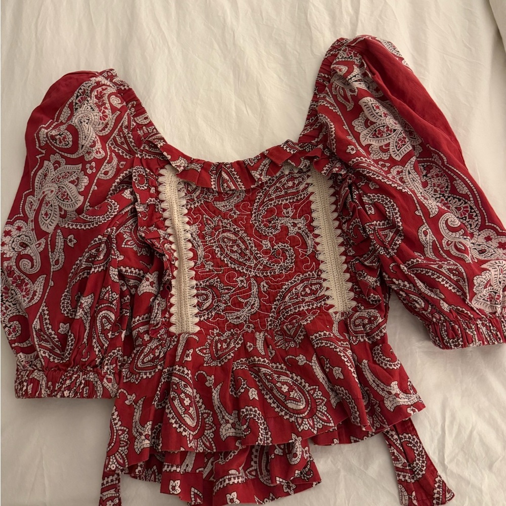Sea New York Red Paisley Blouse